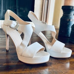 Nine West white heels